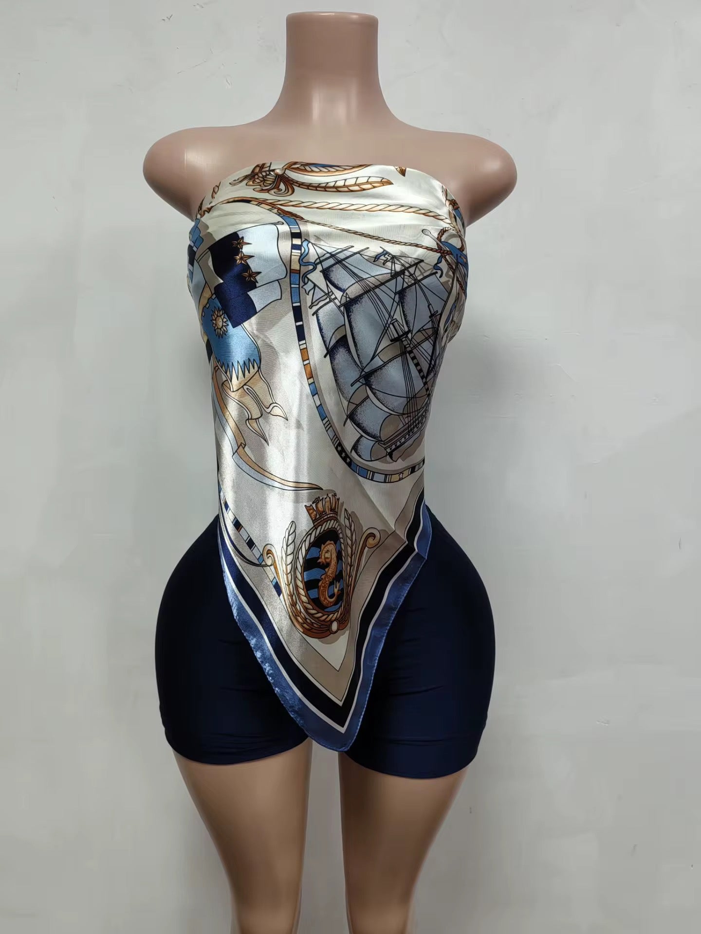 Scarf Shorts Set