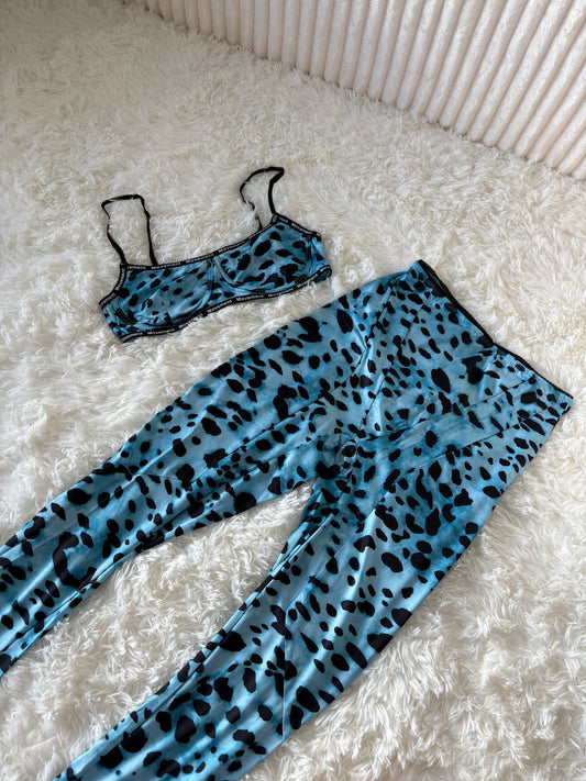 Blue Leopard Two Piece Set
